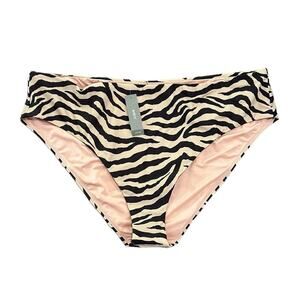J. Crew High Waisted Bikini Bottom in Zebra Stripes women’s size 3X